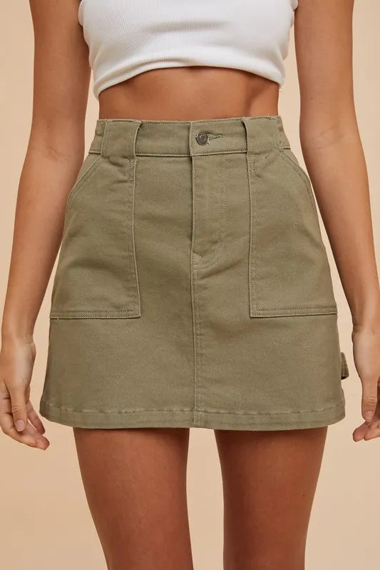 Fashion Sava | Cargo Denim Mini Skirt | Trendy & Versatile