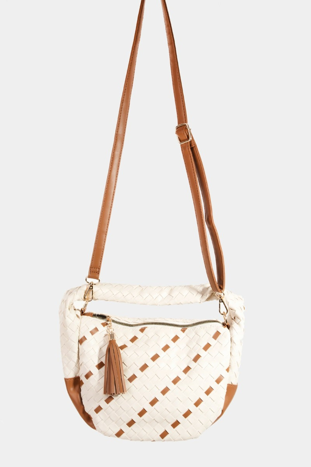 Fashion Sava | Semi Circle Bag | Tassel Detail Weave