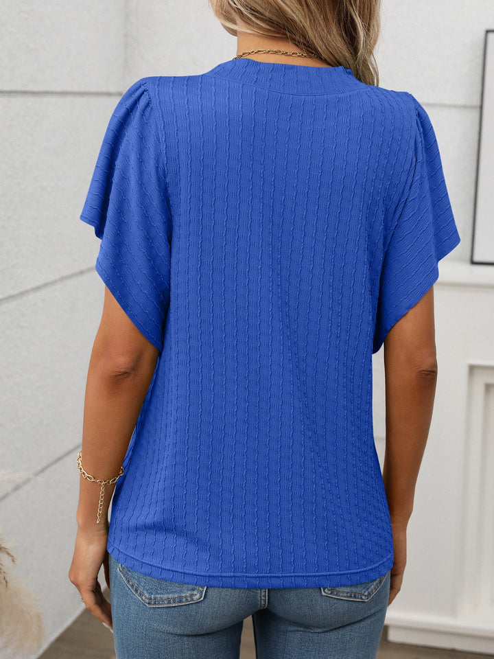 Fashion Sava | Flutter Sleeve T-Shirt | Effortless Chic