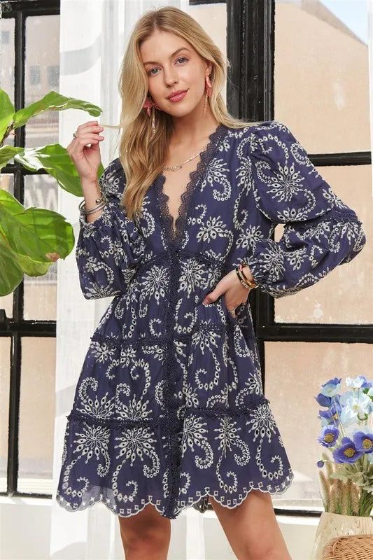 Fashion Sava | Puff Sleeve Dress | Elegant Floral Design