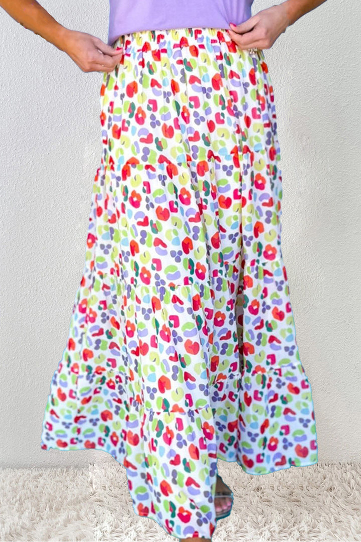 Fashion Sava | Printed Skirt | Elastic Waist Comfort