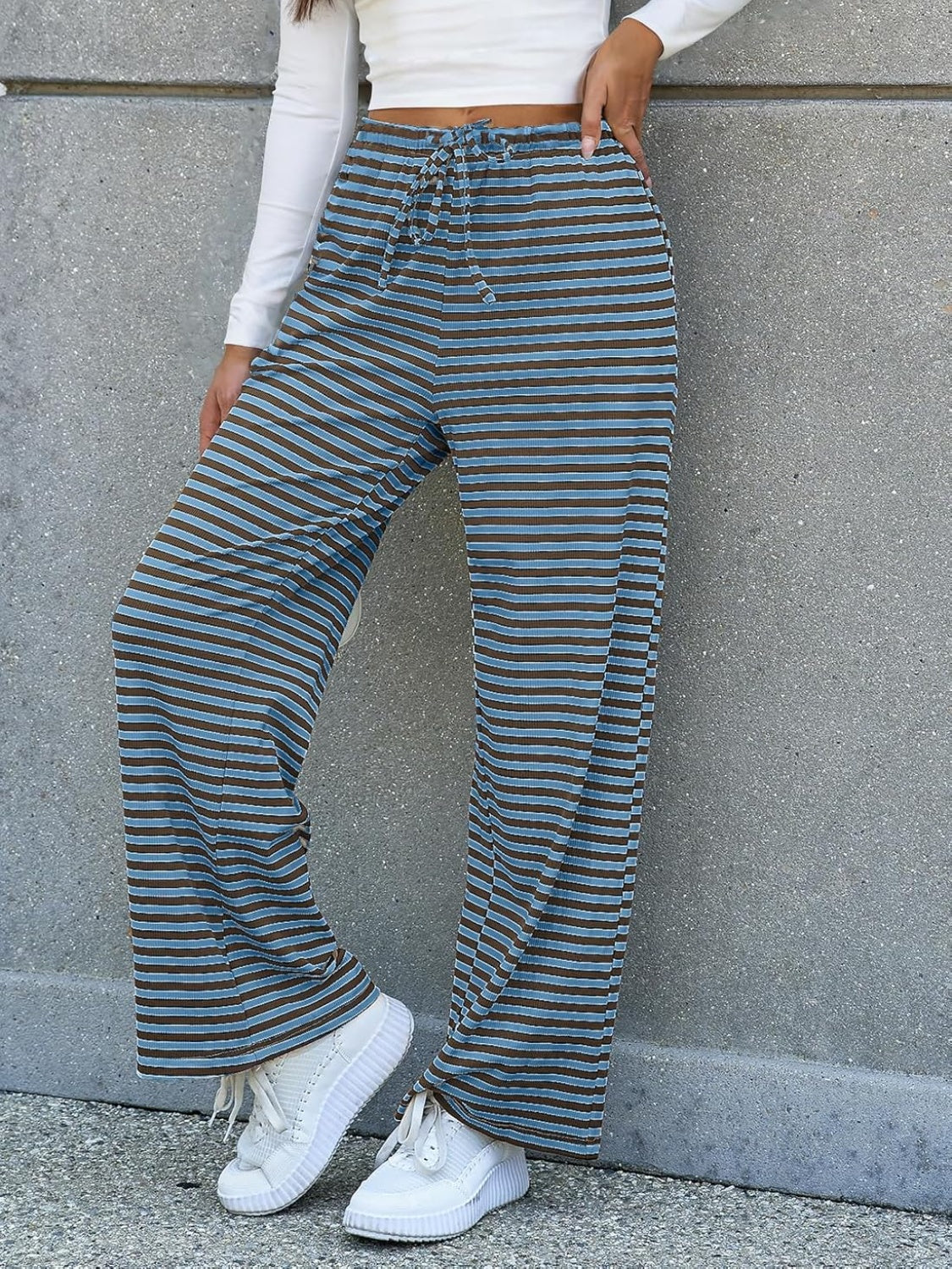Fashion Sava | Striped Wide Leg Pants | Effortless Chic Style