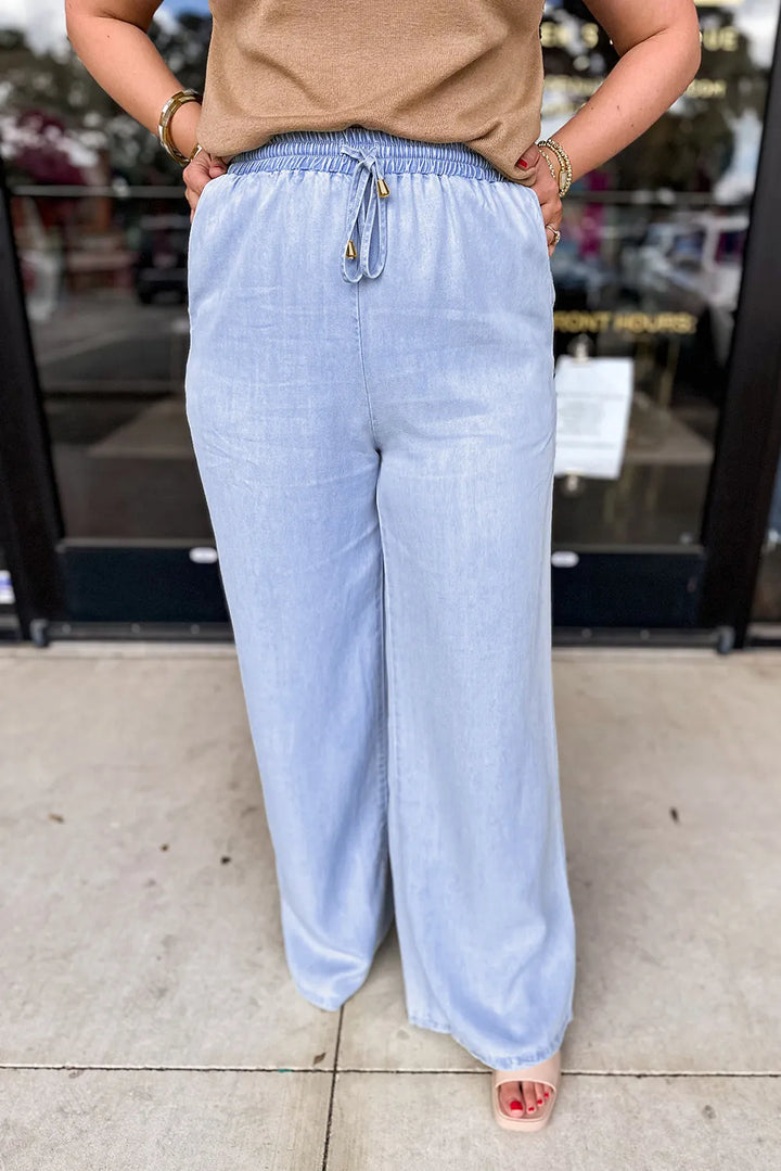 Fashion Sava | Wide Leg Jeans | Plus Size Drawstring Comfort