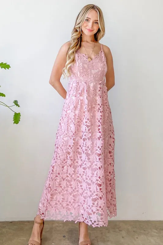 Fashion Sava | Lace Maxi Cami Dress | Elegant Evening Wear