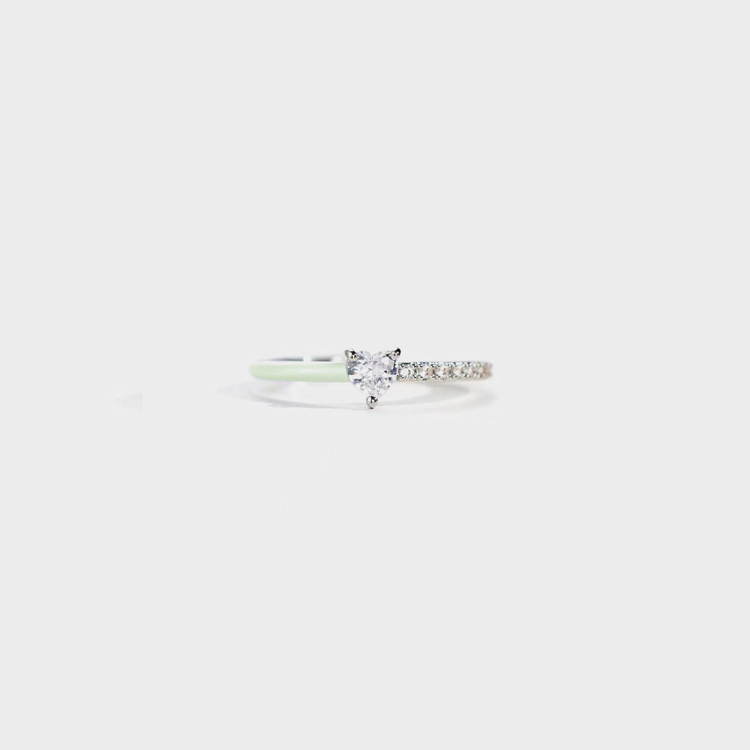 Fashion Sava | Zircon Enamel Ring | Heart Shape Design