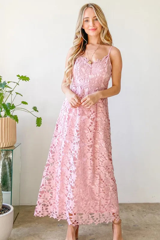 Fashion Sava | Lace Maxi Cami Dress | Elegant Evening Wear