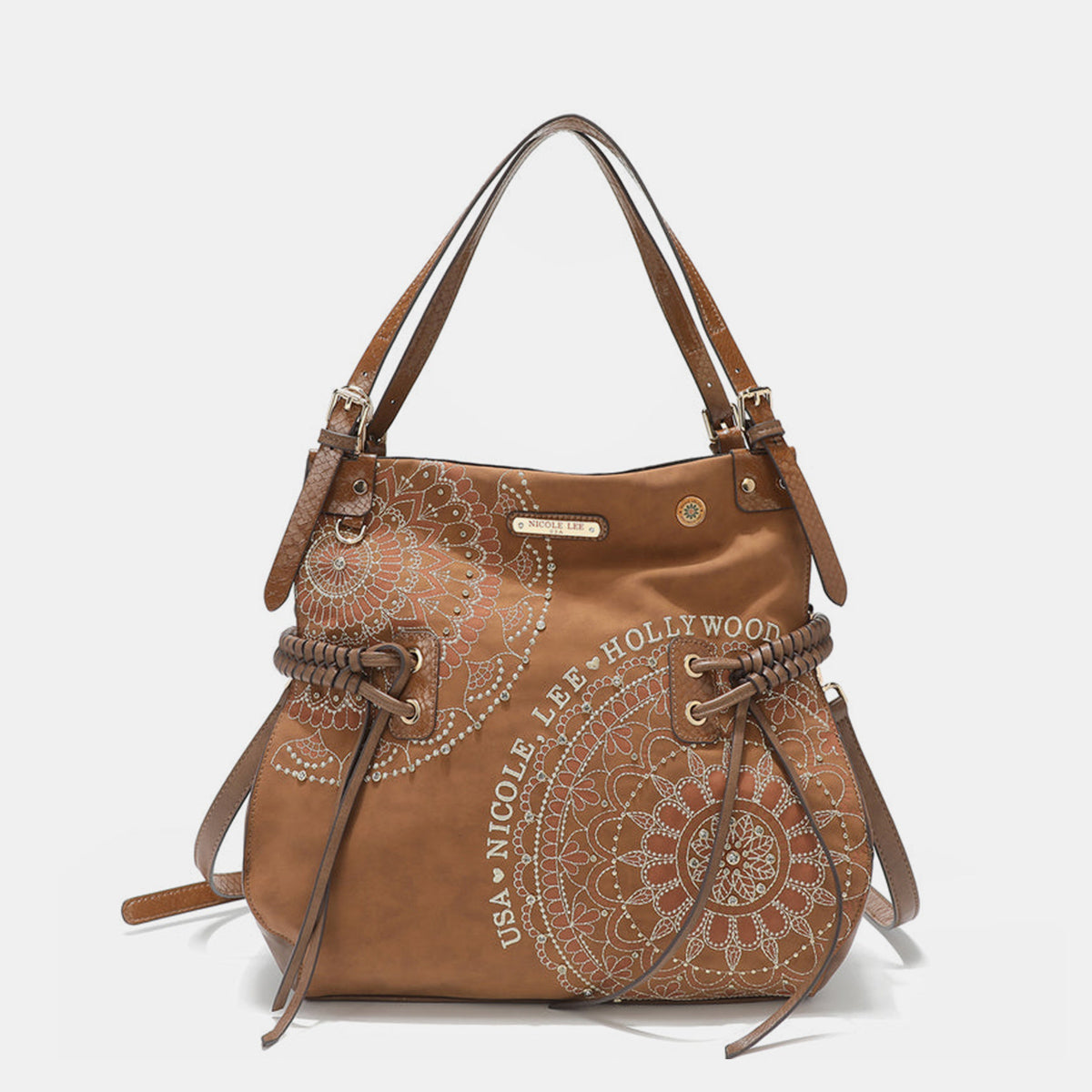 Fashion Sava | Hobo Bag | Rhinestone Embroidery & Tassel Design