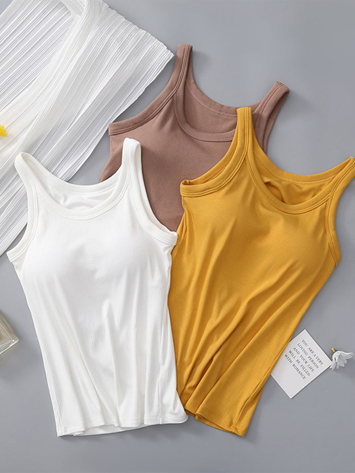 Fashion Sava | Round Neck Tank | Built-In Bra Support