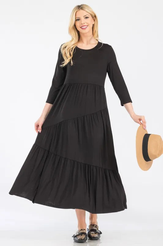 Fashion Sava | Asymmetric Midi-Dress | Plus Size Elegance