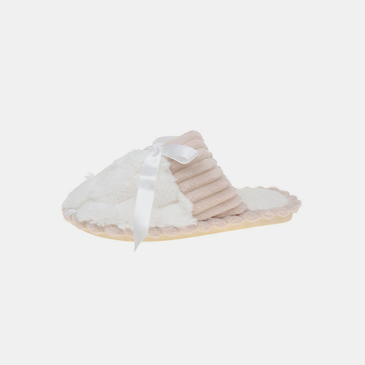 Fashion Sava | Bow Trim Slippers | Cozy Indoor Comfort