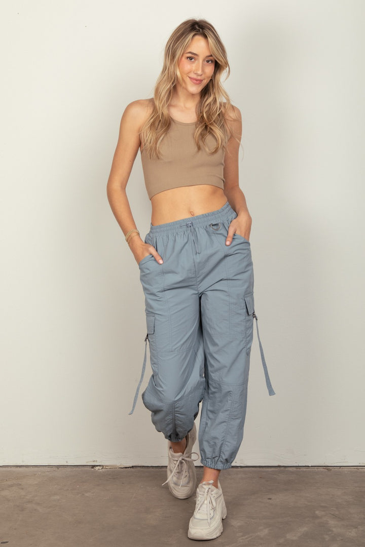 Fashion Sava | Woven Cargo Pants | Elastic Waist Comfort