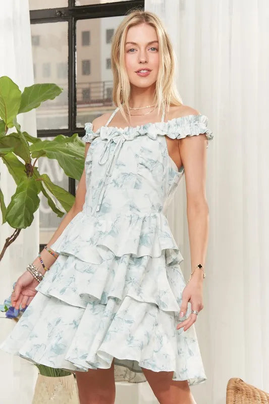 Fashion Sava | Flowy Texture Trim Dress | Elegant Evening Wear