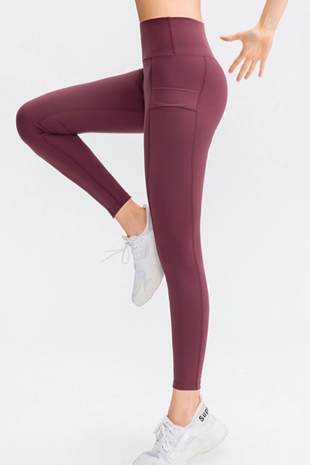 Pantalon de sport long coupe slim à taille large avec poche