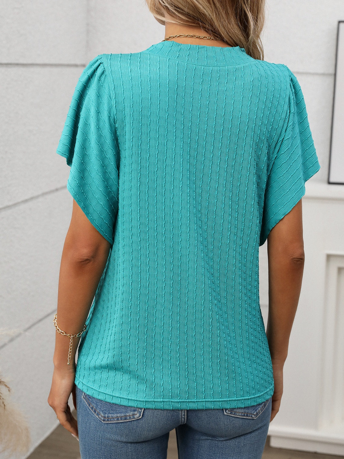 Fashion Sava | Flutter Sleeve T-Shirt | Effortless Chic