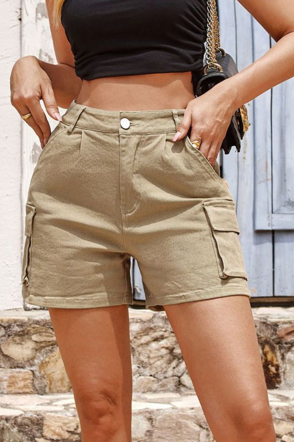 Mandy Pocketed High Waist Shorts