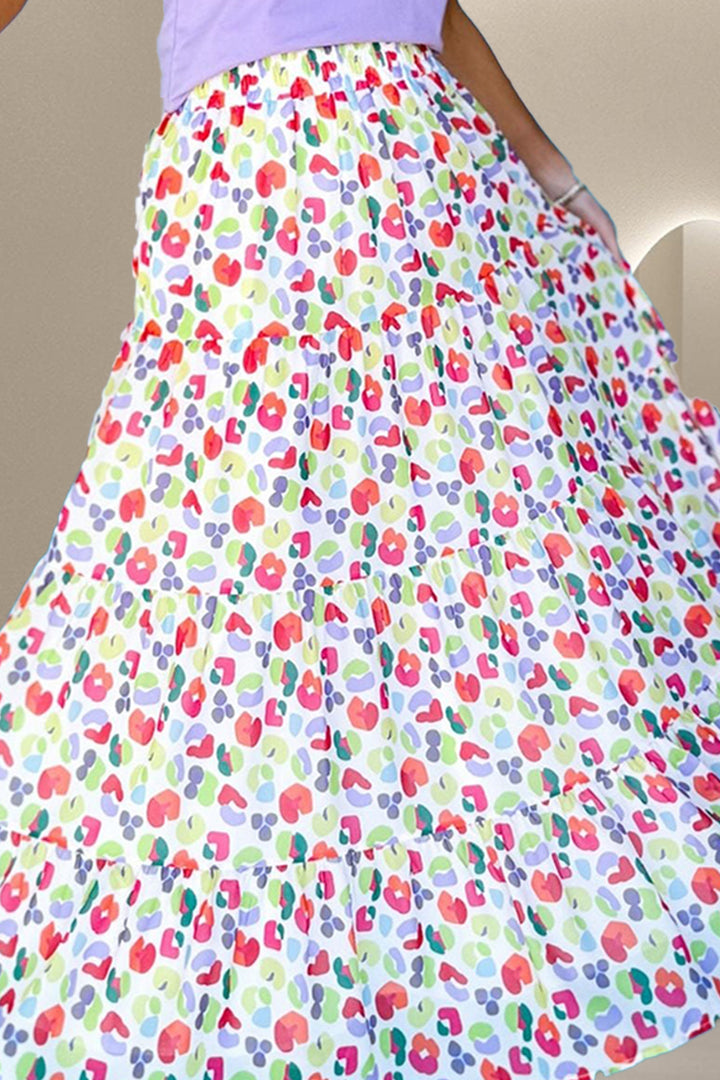 Fashion Sava | Printed Skirt | Elastic Waist Comfort