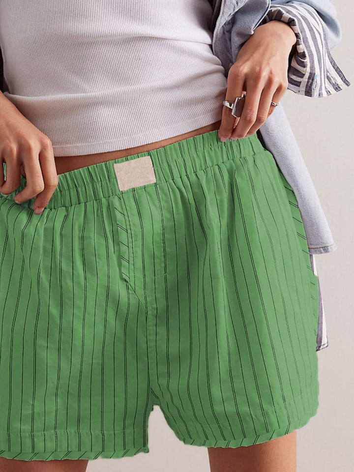 Fashion Sava | Striped Shorts | Elastic Waist Comfort