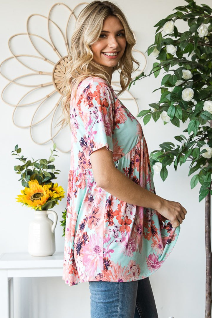 Fashion Sava | Floral V-Neck Blouse | Casual Elegance