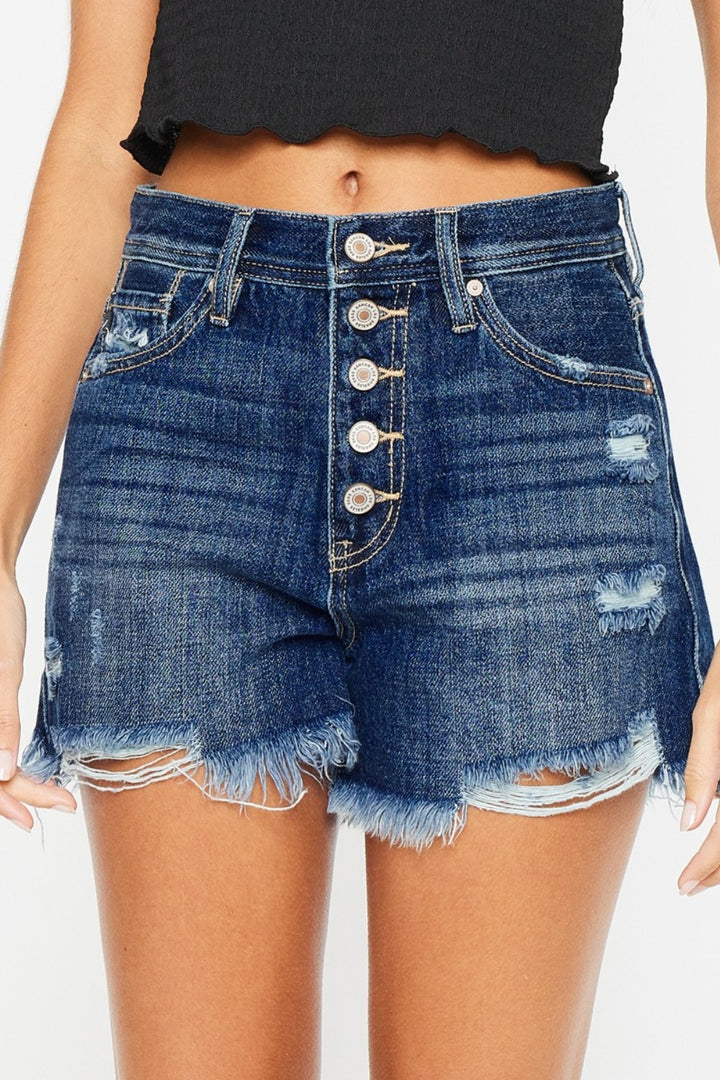 Fashion Sava | Denim Shorts | Raw Hem Button-Fly Design