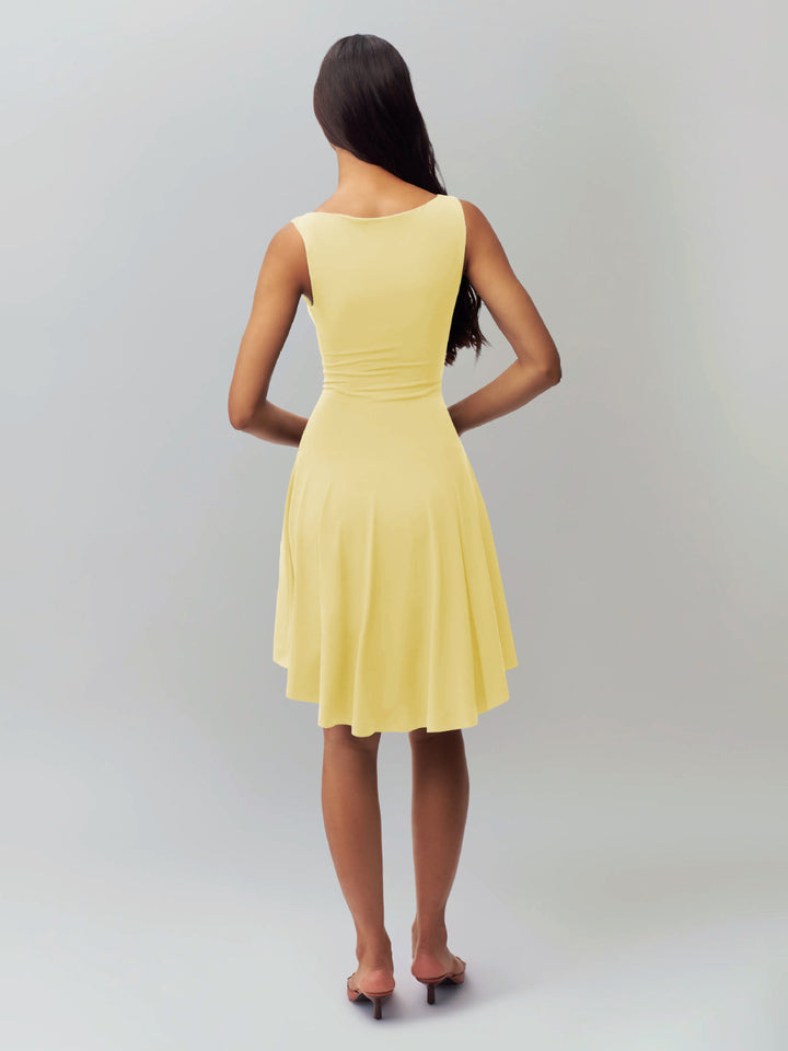 Fashion Sava | High-Low Sleeveless Dress | Elegant Design - White