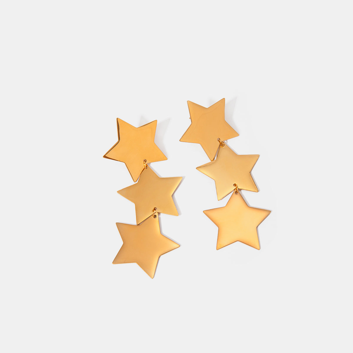 18K Gold-Plated Stainless Steel Star Earrings