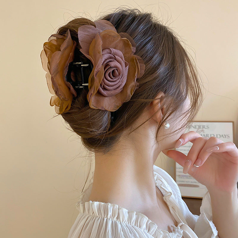 Pinza para el pelo acrílica con forma de flor