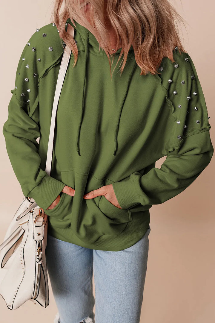 Fashion Sava | Long Sleeve Hoodie | Rivet Drawstring Design