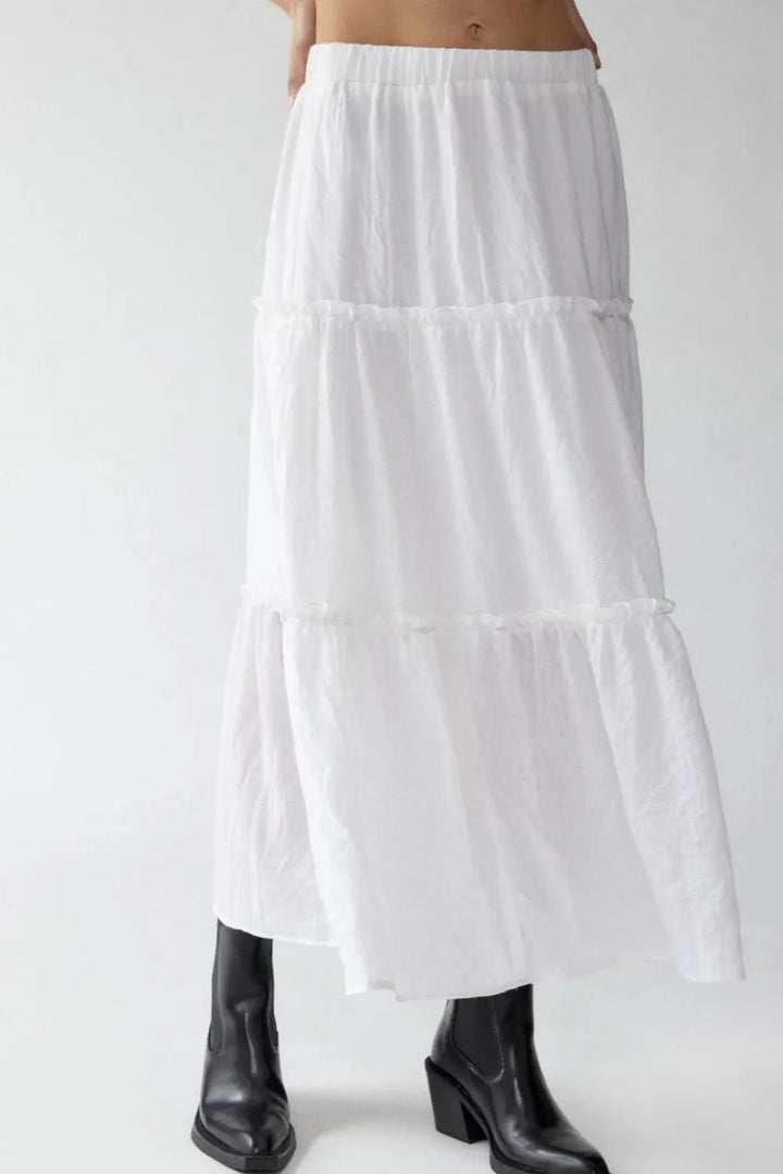Fashion Sava | Frill Elastic Waist Skirt | Effortless Style
