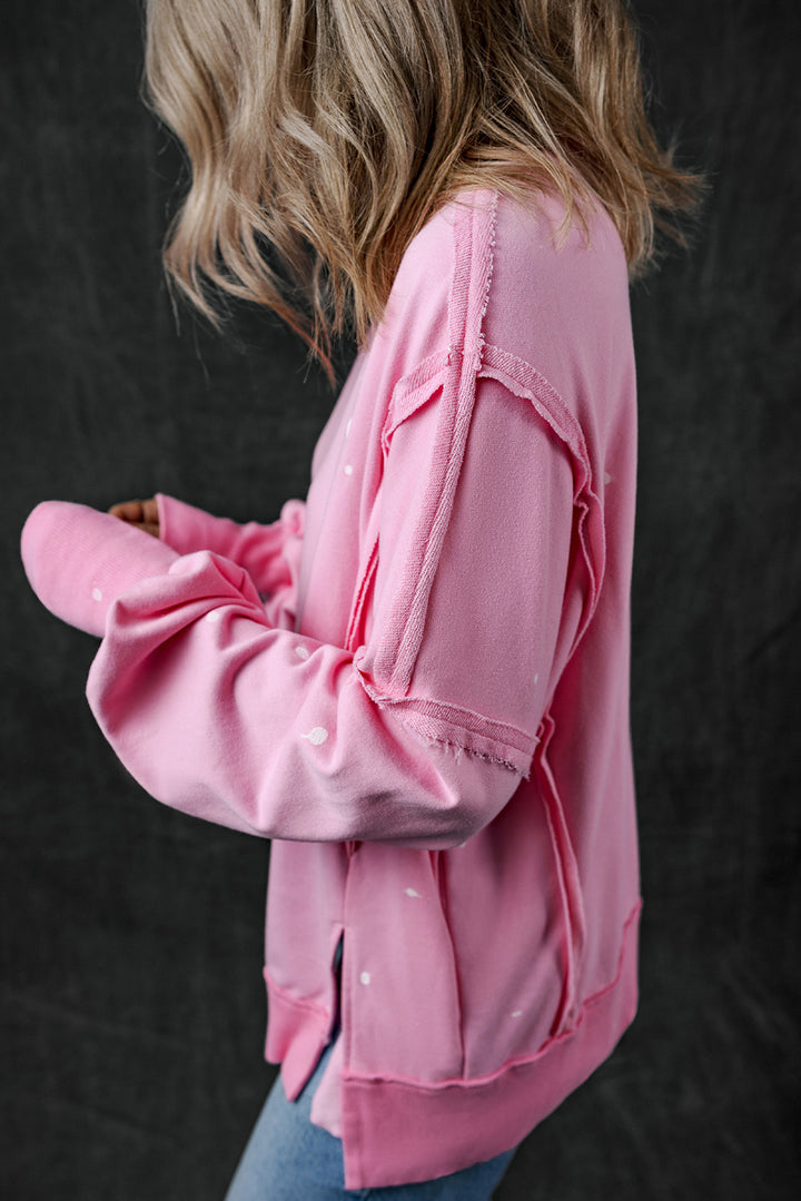 Fashion Sava | Round Neck Sweatshirt | Exposed Seam Design