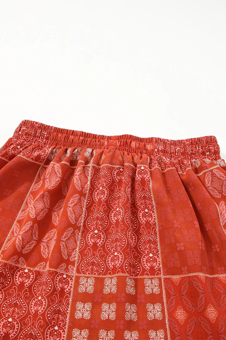 Fashion Sava | Midi Skirt | Printed Drawstring Design