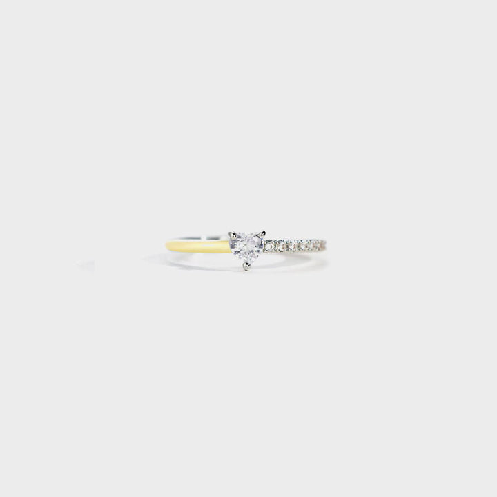 Fashion Sava | Zircon Enamel Ring | Heart Shape Design