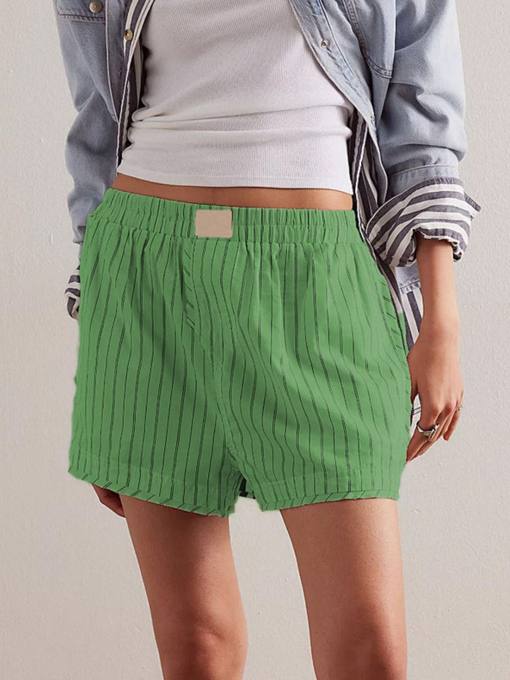 Fashion Sava | Striped Shorts | Elastic Waist Comfort