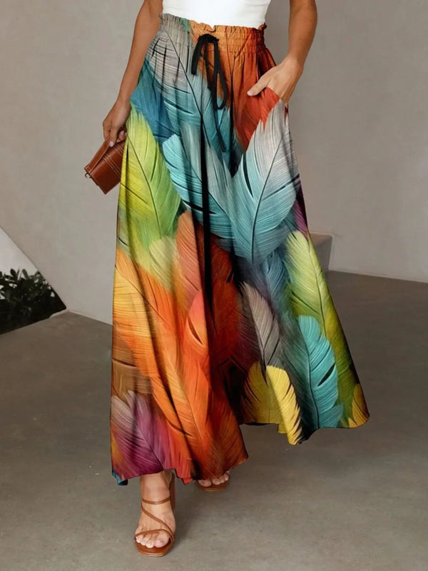 Fashion Sava | Maxi Skirt | Printed Design with Pockets