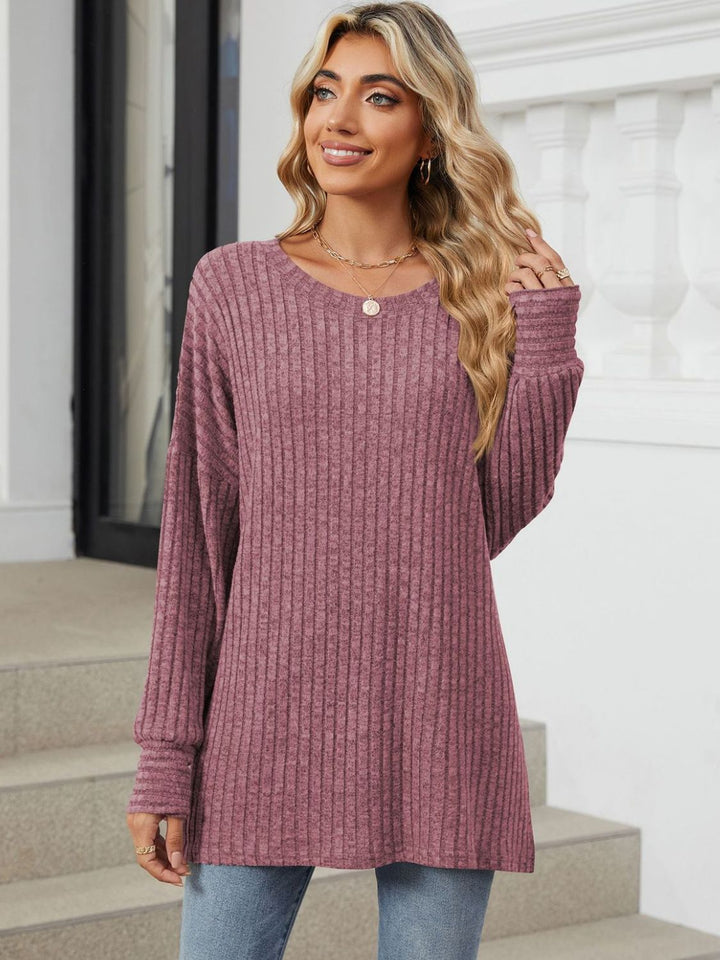 Fashion Sava | Ribbed T-Shirt | Versatile Long Sleeve Style