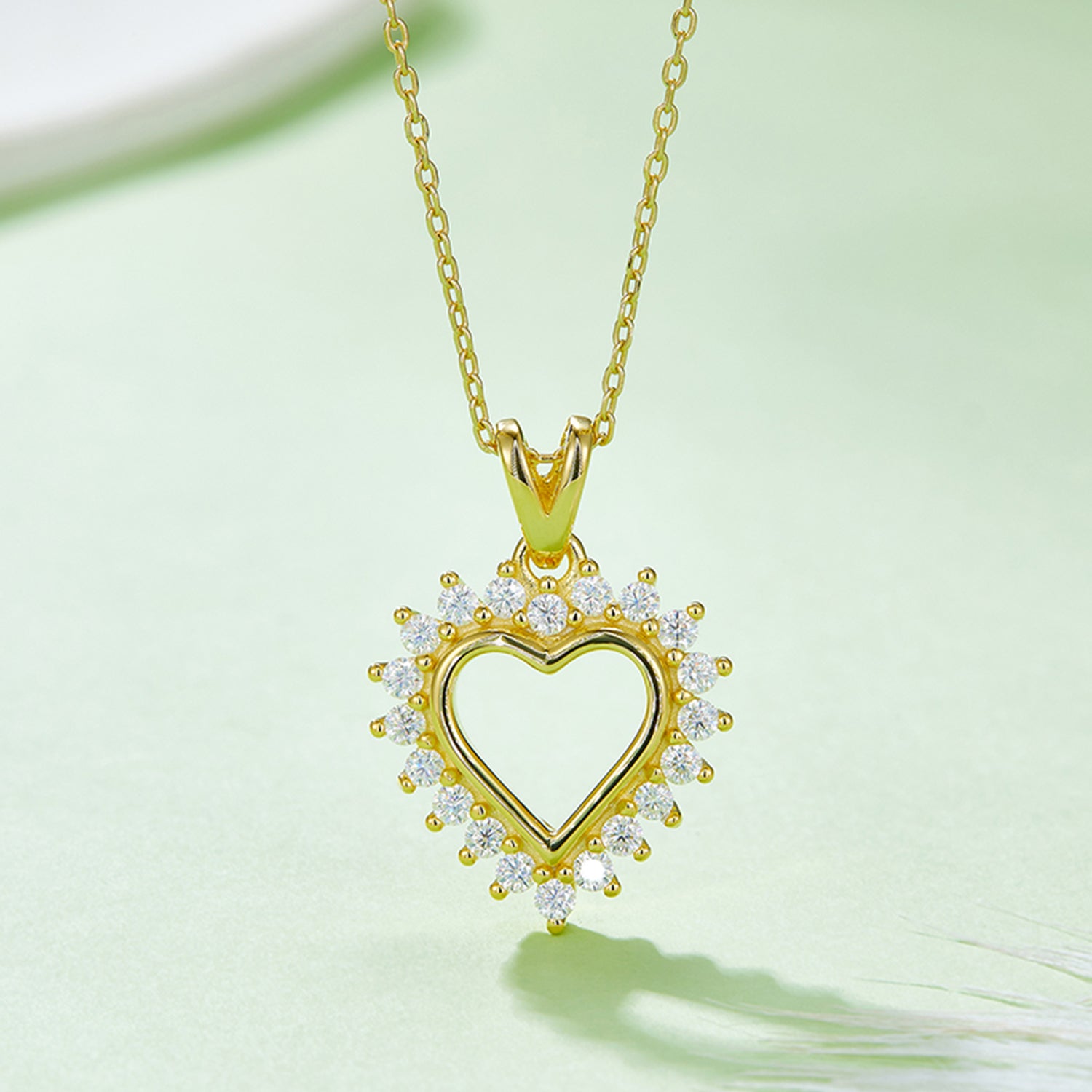 Fashion Sava | Heart Pendant Necklace | Moissanite Elegance