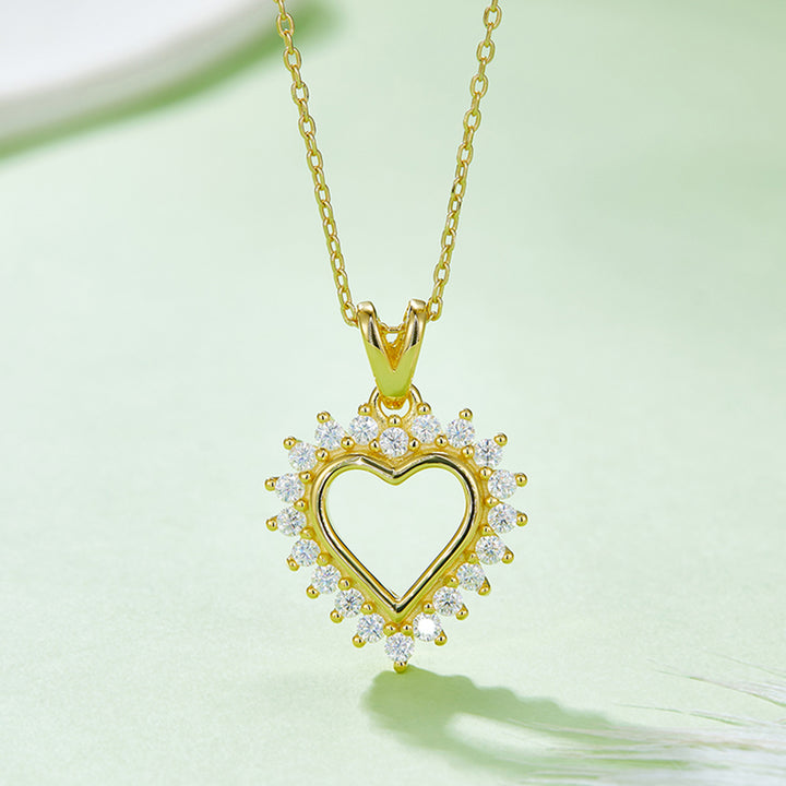 Fashion Sava | Heart Pendant Necklace | Moissanite Elegance
