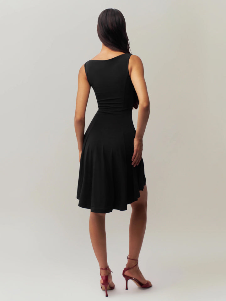 Fashion Sava | High-Low Sleeveless Dress | Elegant Design - Tan
