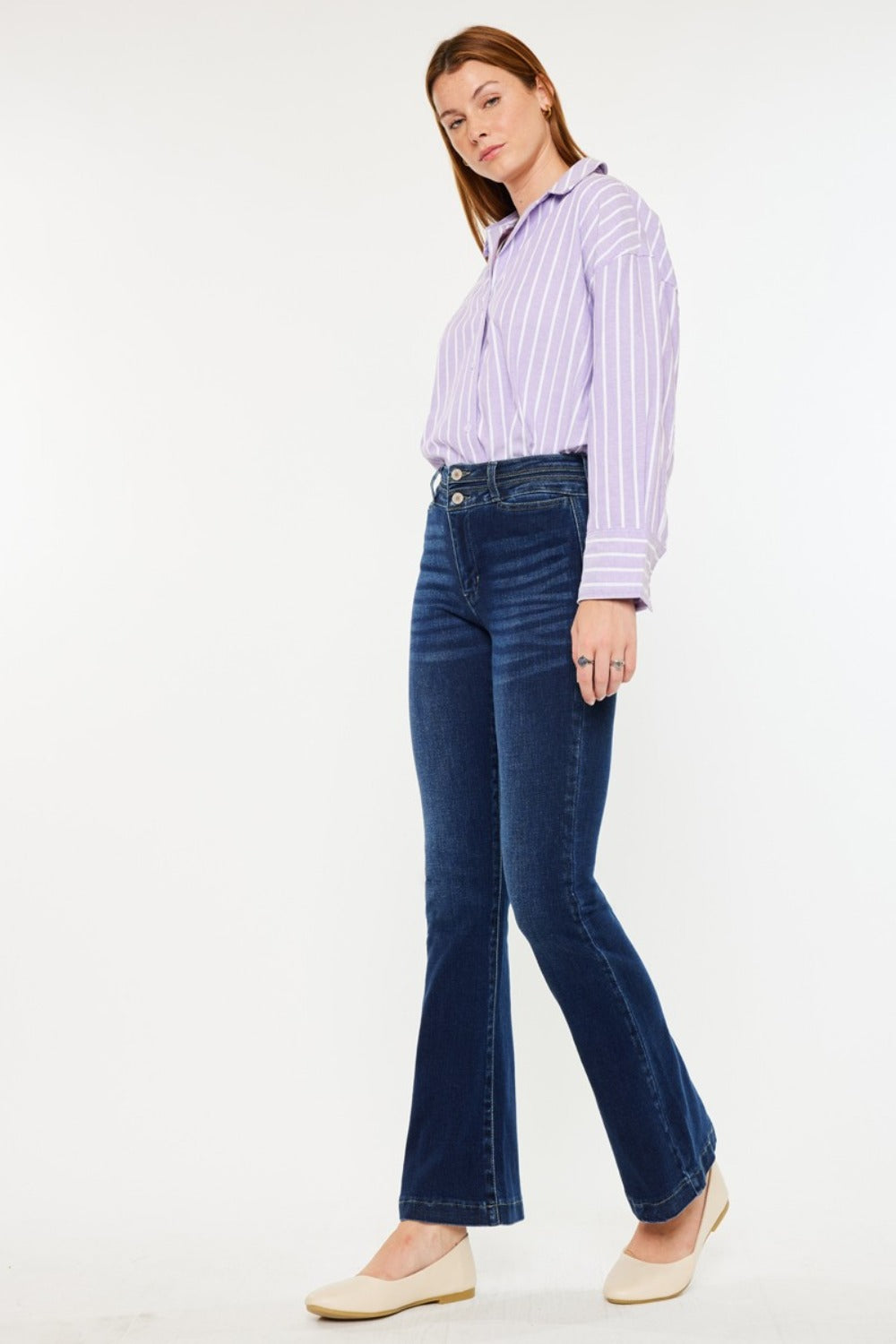 Fashion Sava | Flare Jeans | High Rise Double Waistband