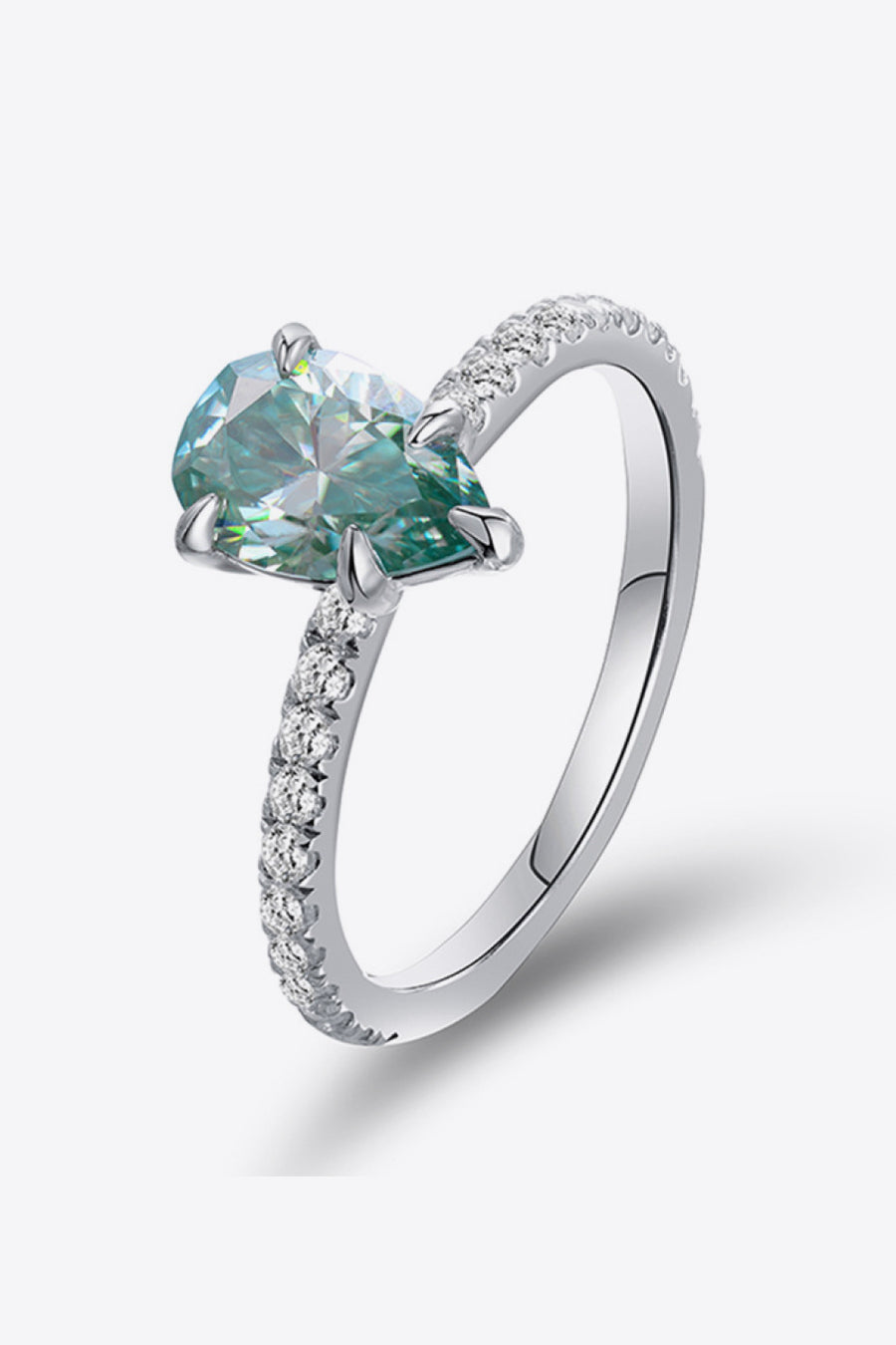 Fashion Sava | Moissanite Silver Ring | Elegant Teardrop Design