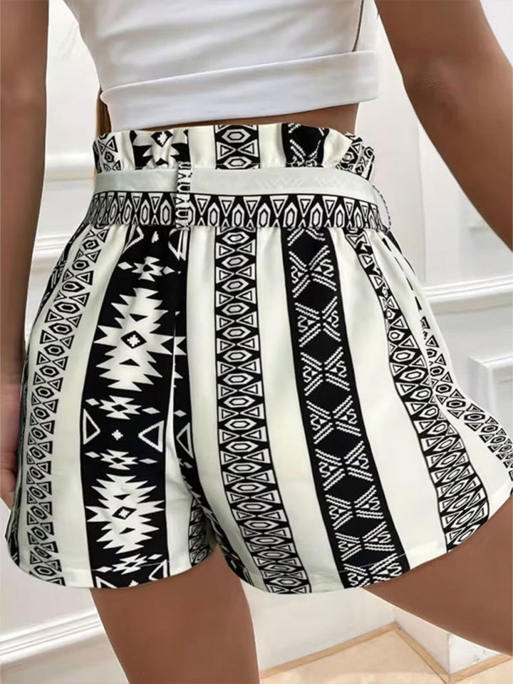 Fashion Sava | Tied Geometric Shorts | Effortless Summer Style