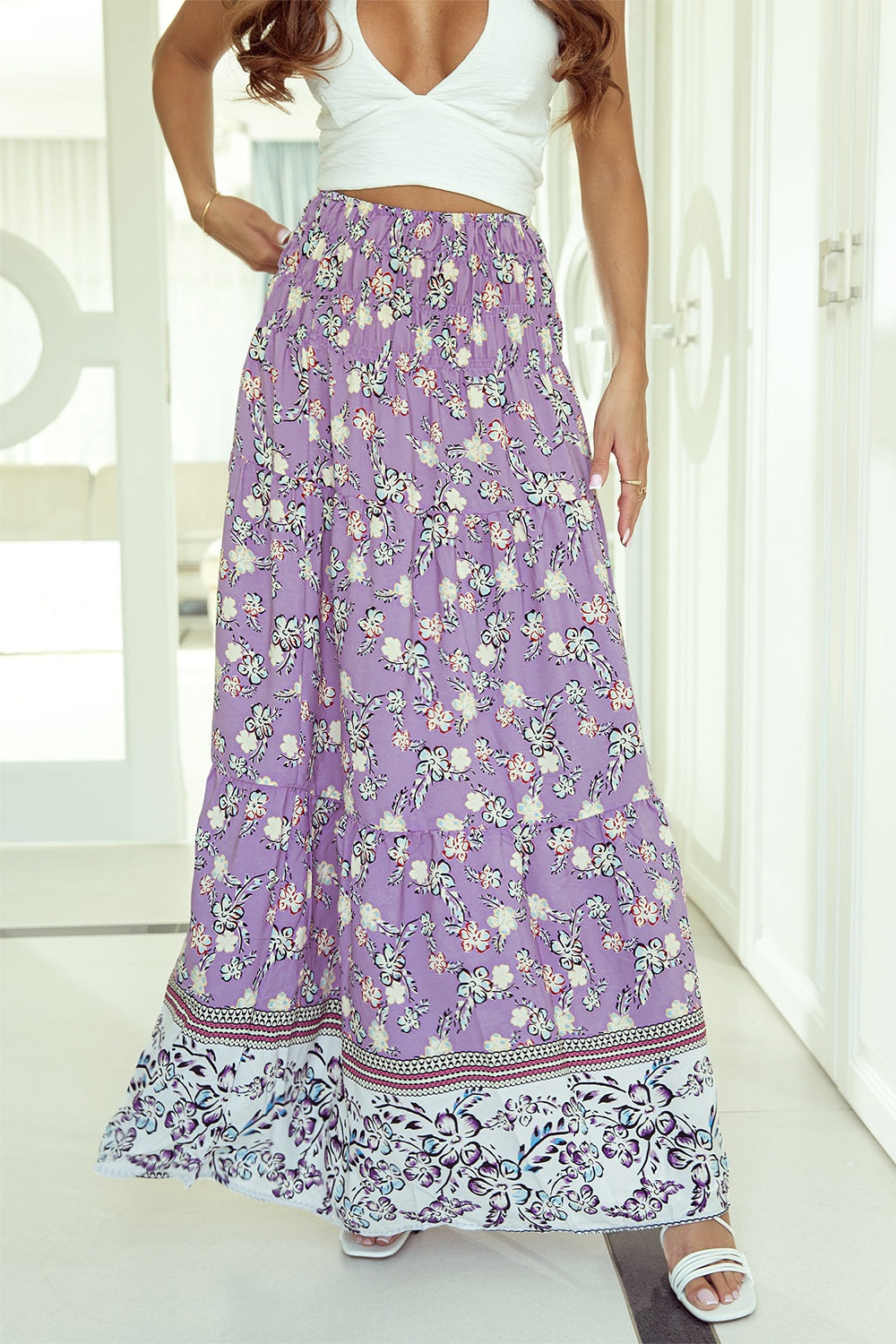 Fashion Sava | Tiered Skirt | Elastic Waist Comfort