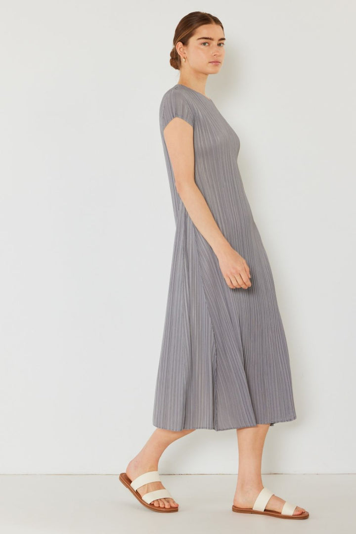 Fashion Sava | Pleated Cap Sleeve A-Line Dress | Elegant Swimwear - Red