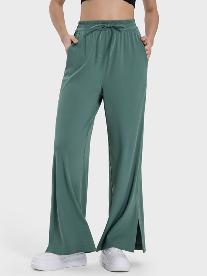 Fashion Sava | Wide Leg Active Pants | Millennia Slit Design