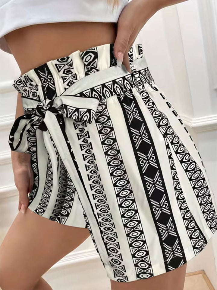 Fashion Sava | Tied Geometric Shorts | Effortless Summer Style
