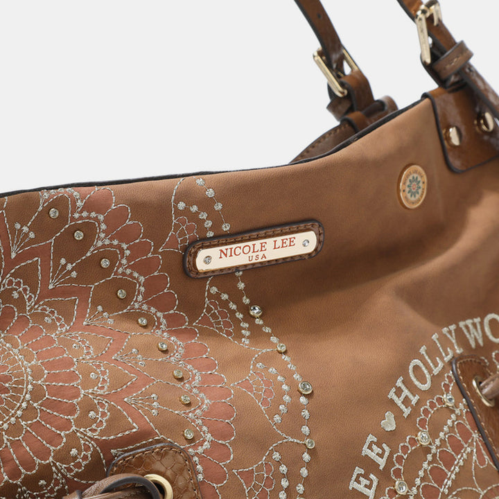 Fashion Sava | Hobo Bag | Rhinestone Embroidery & Tassel Design