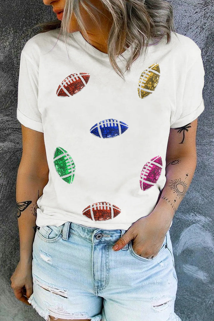 Fashion Sava | Sequin T-Shirt | Glamorous Party Wear