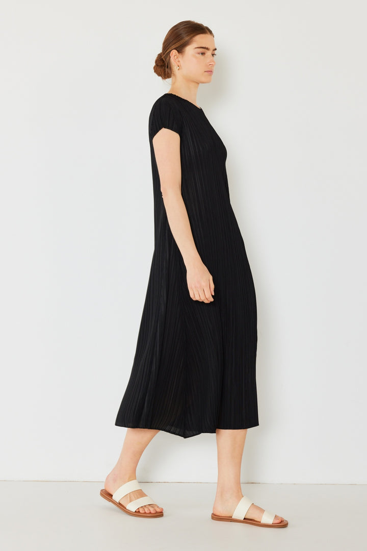Fashion Sava | Pleated Cap Sleeve A-Line Dress | Elegant Swimwear - Gray