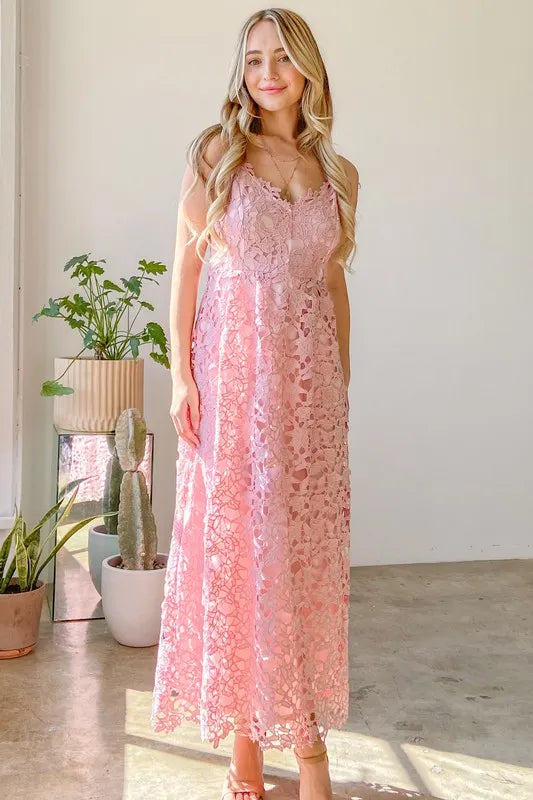 Fashion Sava | Lace Maxi Cami Dress | Elegant Evening Wear