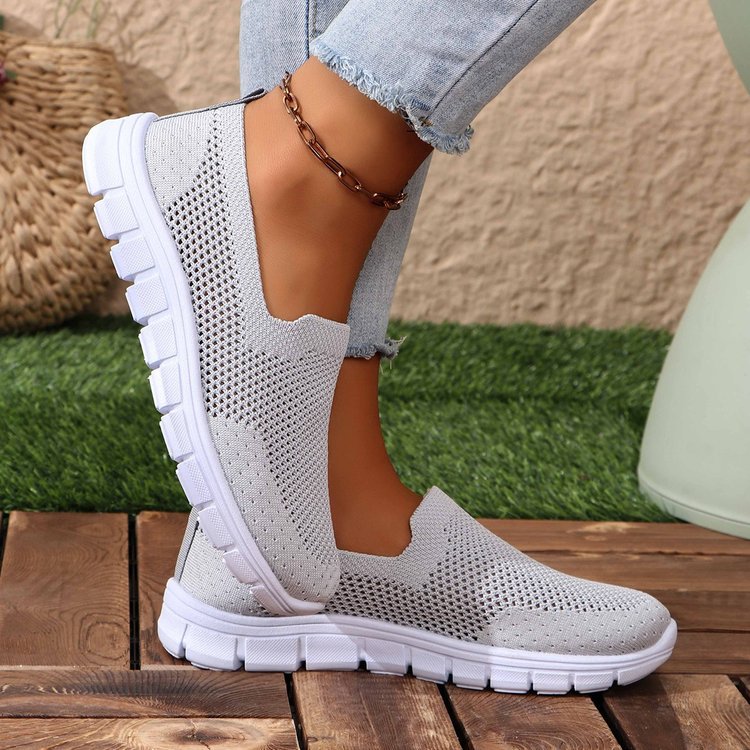 Breathable Mesh Round Toe Slip-Ons