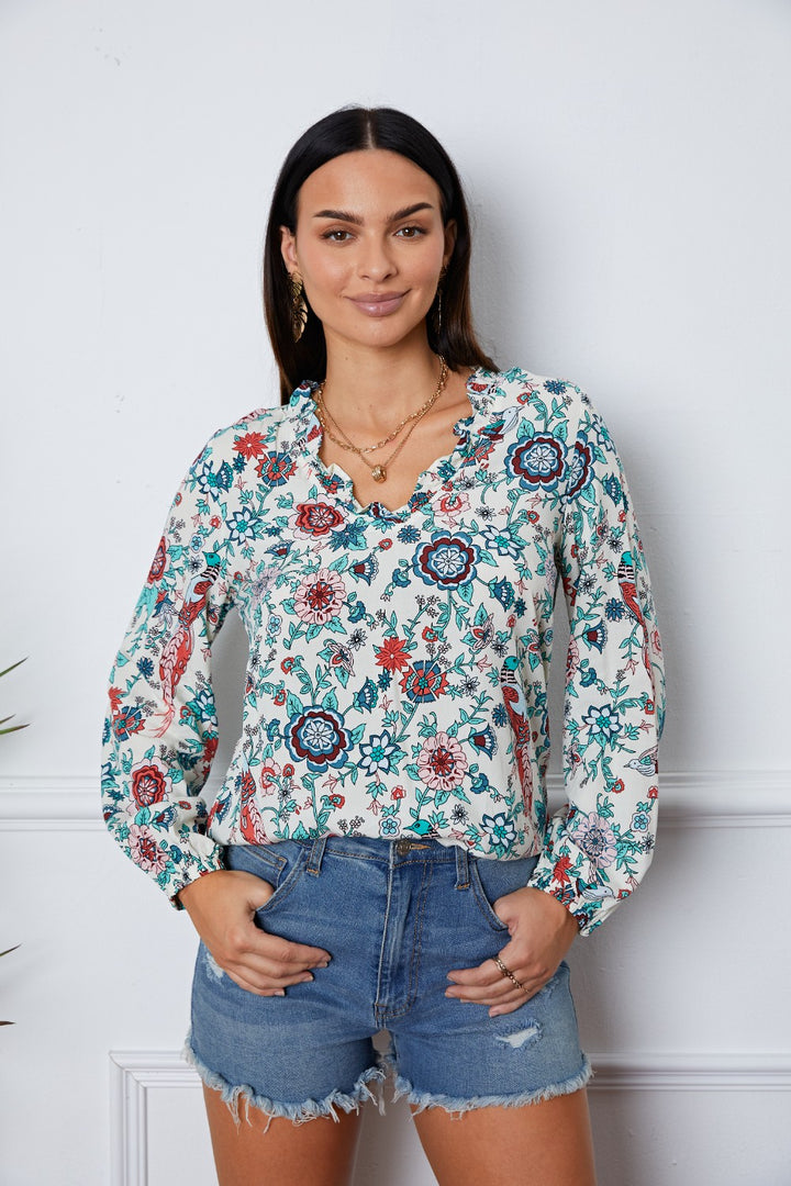 Fashion Sava | Floral Blouse | Elegant Long Sleeve Design